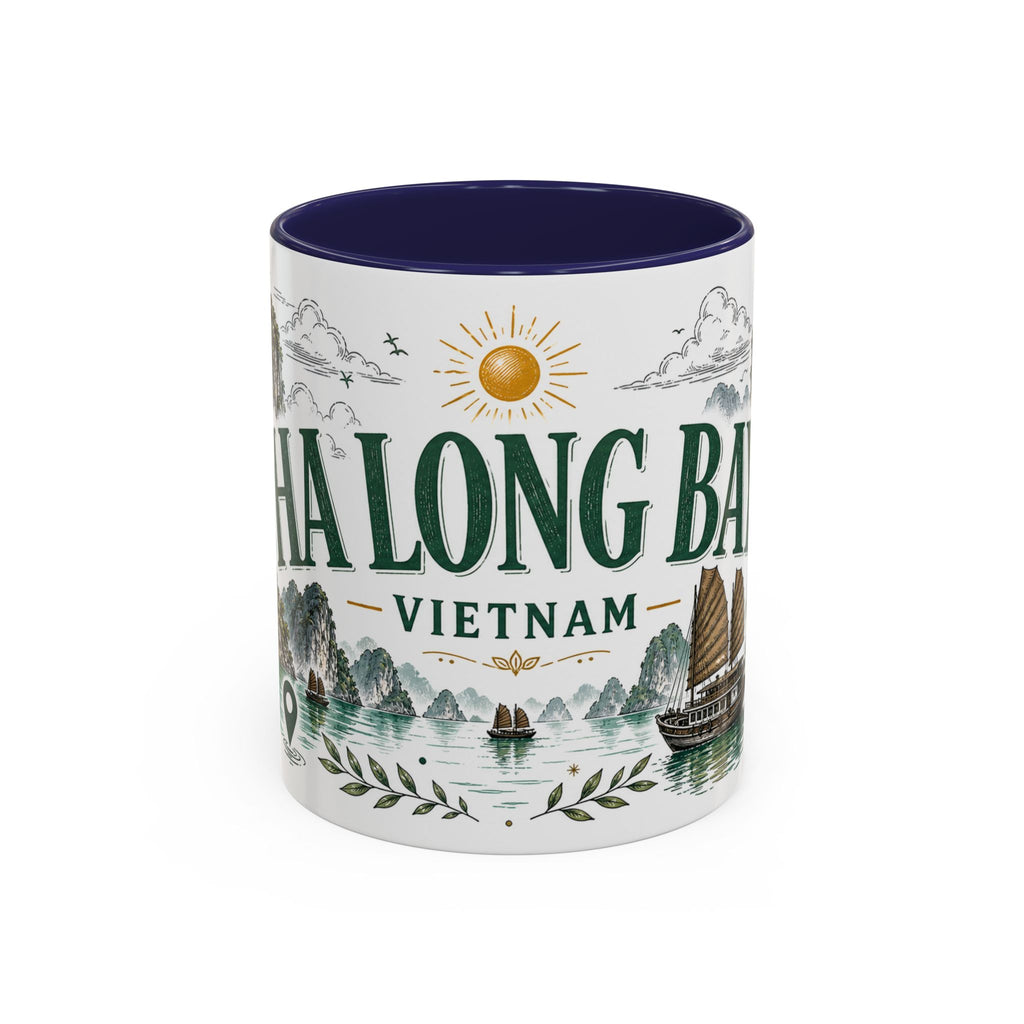 Ha Long Bay Coffee Mug | Travel Destination Souvenir Gift | Accent Color Ceramic 11oz 15oz