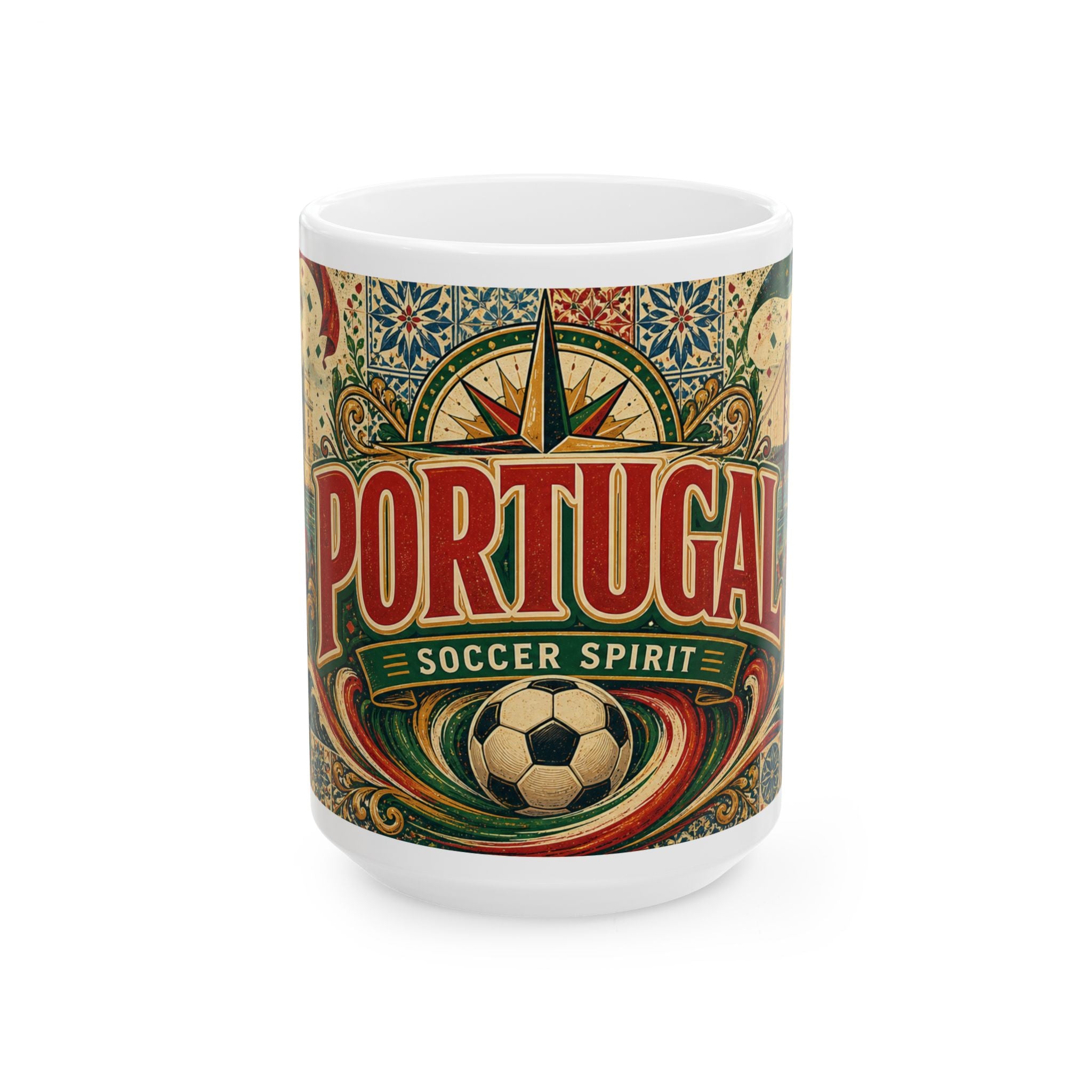 Portugal Soccer Spirit Coffee Mug | Soccer Fan Gift | Ceramic 11oz 15oz Match Day Cup