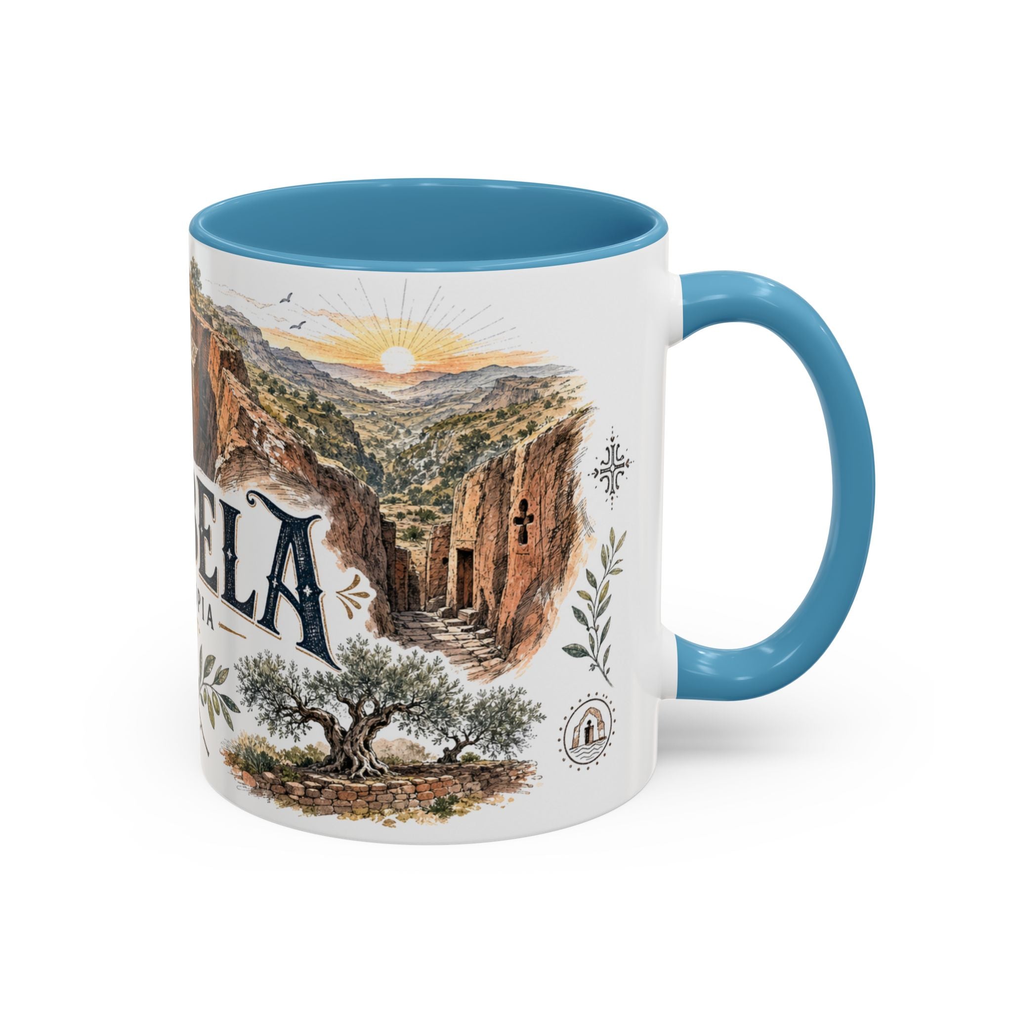 Lalibela Mug, Ethiopia Travel Souvenir, Bucket List Gift, Accent Ceramic Coffee Mug 11oz 15oz