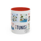 Tunis Coffee Mug | Postage Stamp Collage Mug | Travel Souvenir Accent Cup 11oz 15oz