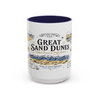 Great Sand Dunes National Park Coffee Mug | Colorado Desert Mountain Dunes Gift | Accent Color Ceramic 11oz 15oz