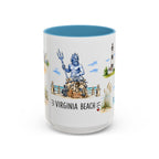 Virginia Beach Illustrated Travel Mug | City Souvenir Accent Coffee Mug | 11oz 15oz Ceramic Cup