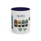 Taipei Coffee Mug | Taiwan Travel Souvenir | Porcelain Decal City Gift | 11oz 15oz Accent Mug
