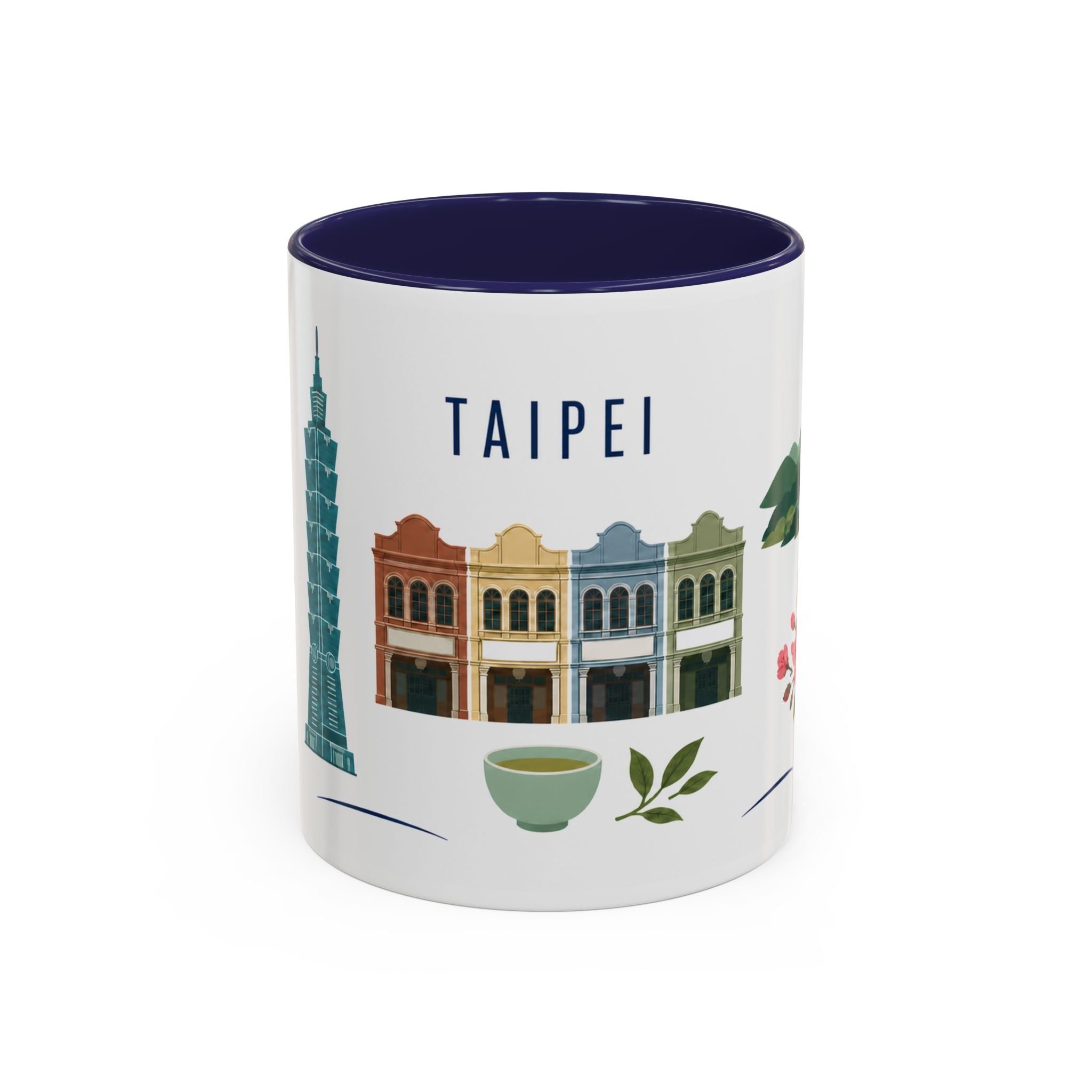 Taipei Coffee Mug | Taiwan Travel Souvenir | Porcelain Decal City Gift | 11oz 15oz Accent Mug