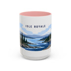 Isle Royale National Park Coffee Mug | Solid Color Block Park Souvenir | 11oz 15oz Accent Mug