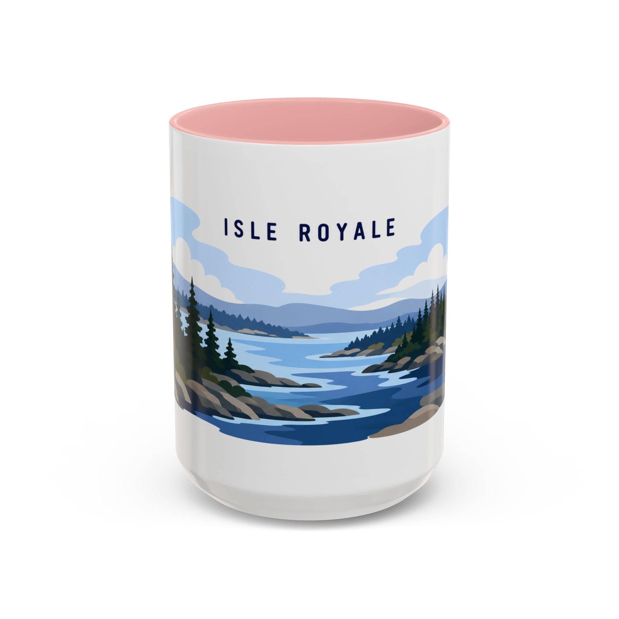 Isle Royale National Park Coffee Mug | Solid Color Block Park Souvenir | 11oz 15oz Accent Mug