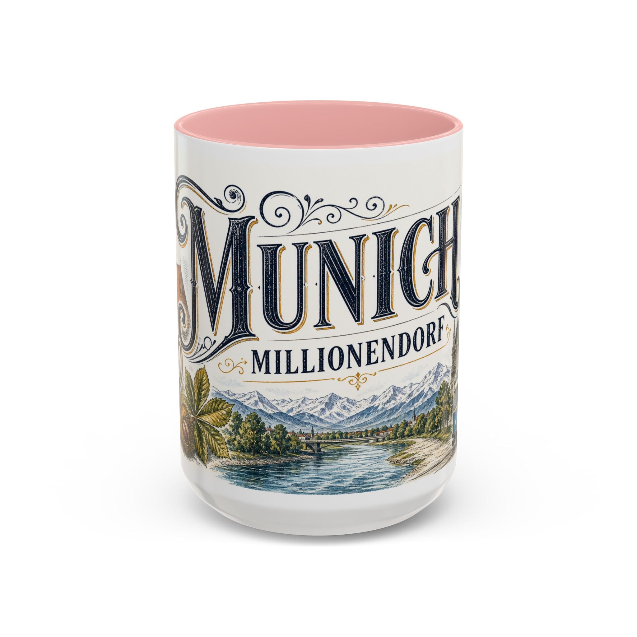 Munich Coffee Mug | Germany Travel Souvenir | Vintage Illustrated City Gift | 11 oz 15 oz Accent Mug