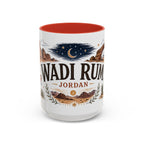 Wadi Rum Coffee Mug | Travel Destination Souvenir Gift | Accent Color Ceramic 11oz 15oz