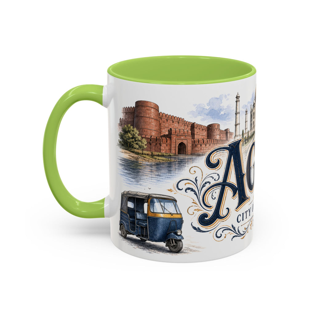Agra Coffee Mug | India Travel Souvenir | Vintage Illustrated City Gift | 11 oz 15 oz Accent Mug