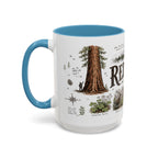 Redwood National Park Coffee Mug | California Coastal Forest Hiking Gift | Accent Color Ceramic 11oz 15oz