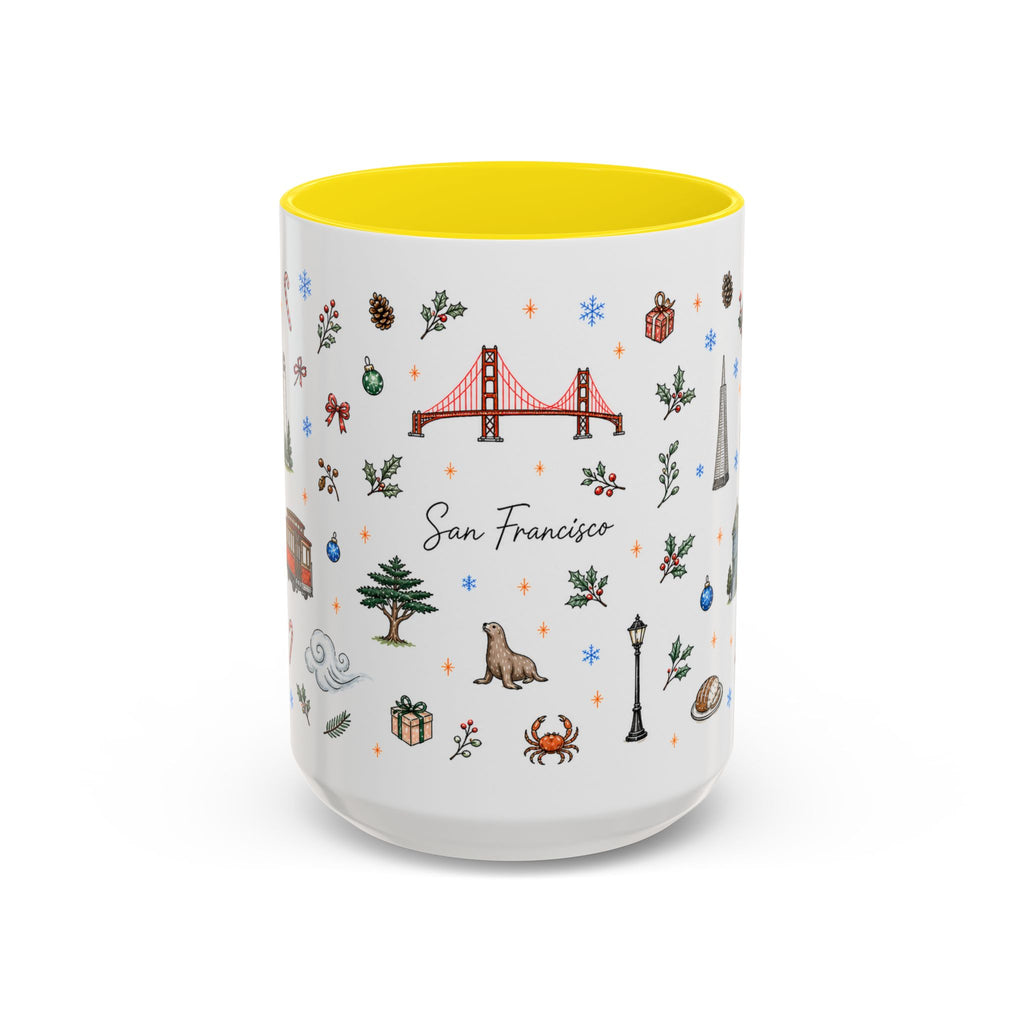 San Francisco Christmas Mug | Watercolor City Souvenir | Ceramic Coffee Cup