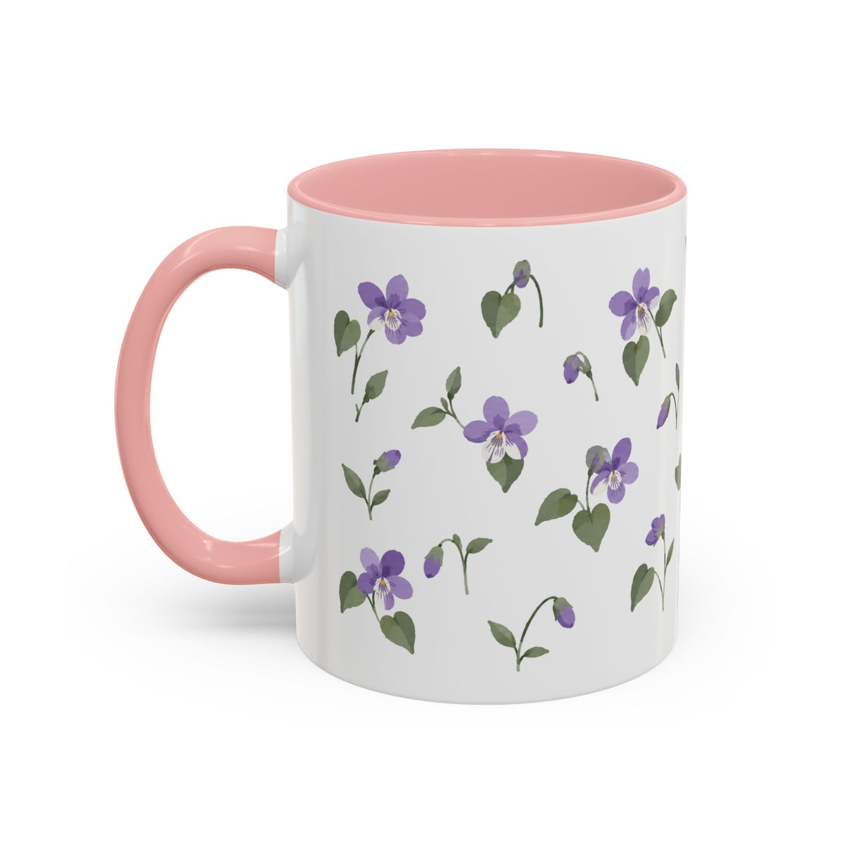 Rhode Island Violet Mug, State Flower Floral Coffee Cup, 11oz Botanical Gift