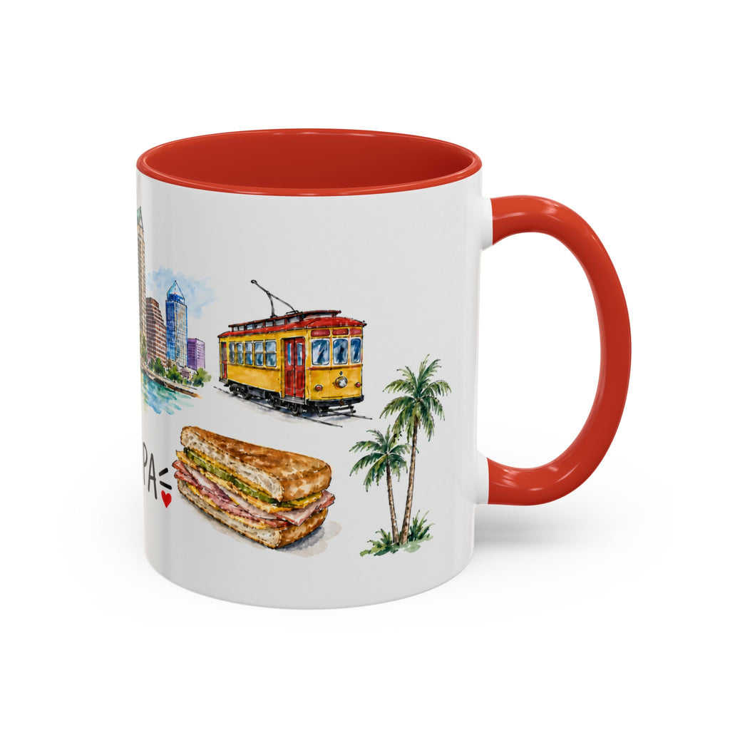Tampa Illustrated Travel Mug | City Souvenir Accent Coffee Mug | 11oz 15oz Ceramic Cup