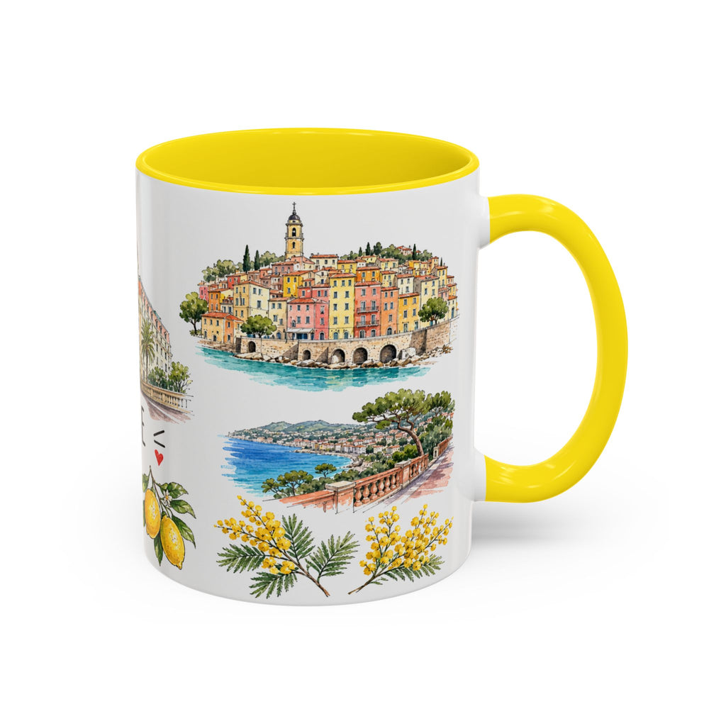 Nice Illustrated Travel Mug | City Souvenir Accent Coffee Mug | 11oz 15oz Ceramic Cup