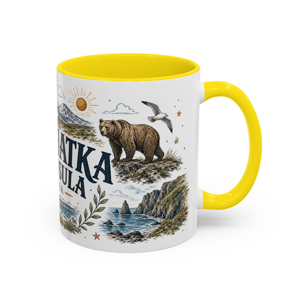 Kamchatka Peninsula Mug, Russia Travel Souvenir, Bucket List Gift, Accent Ceramic Coffee Mug 11oz 15oz