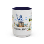 Virginia Beach Illustrated Travel Mug | City Souvenir Accent Coffee Mug | 11oz 15oz Ceramic Cup