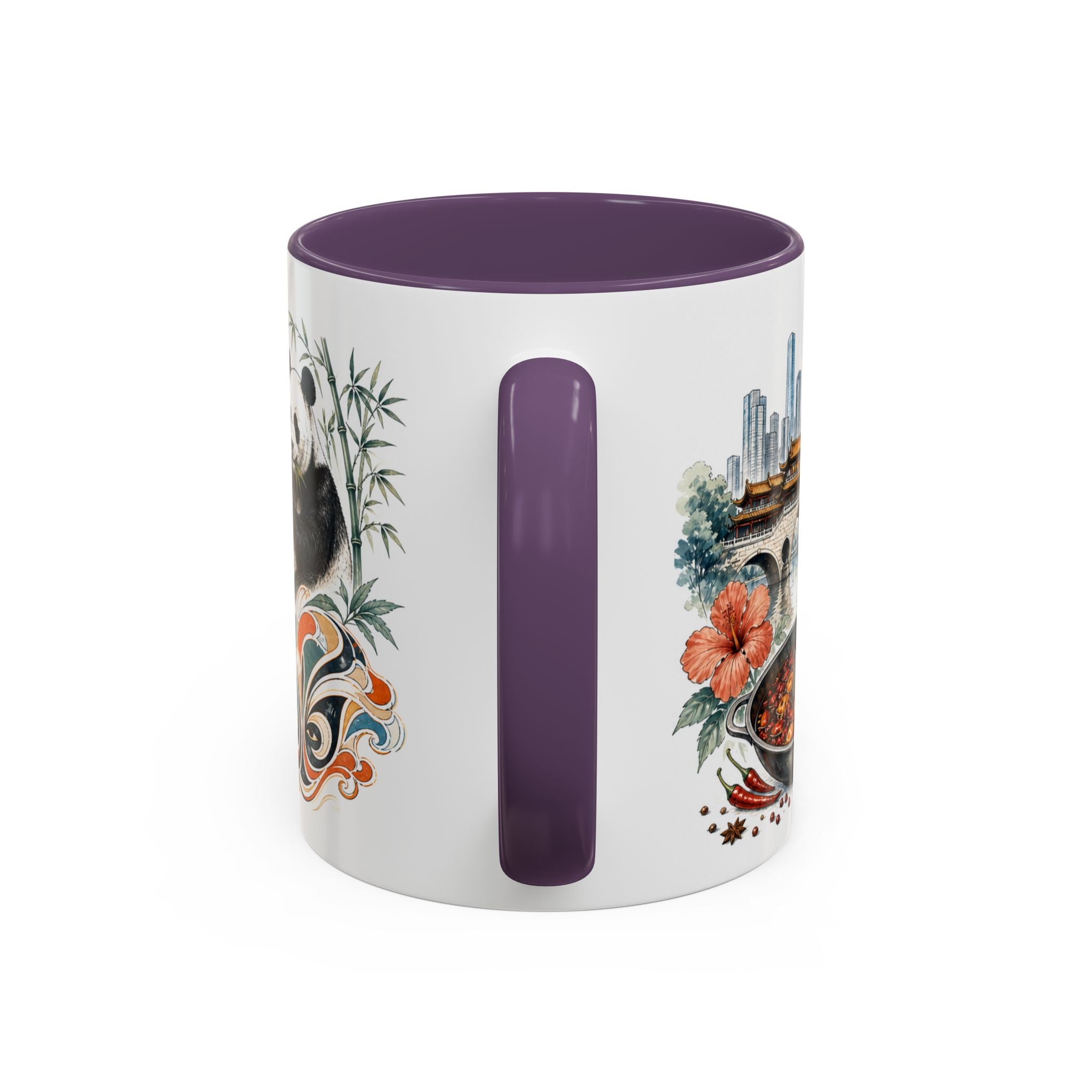 Chengdu Coffee Mug | China Travel Souvenir | Vintage Illustrated City Gift | 11 oz 15 oz Accent Mug