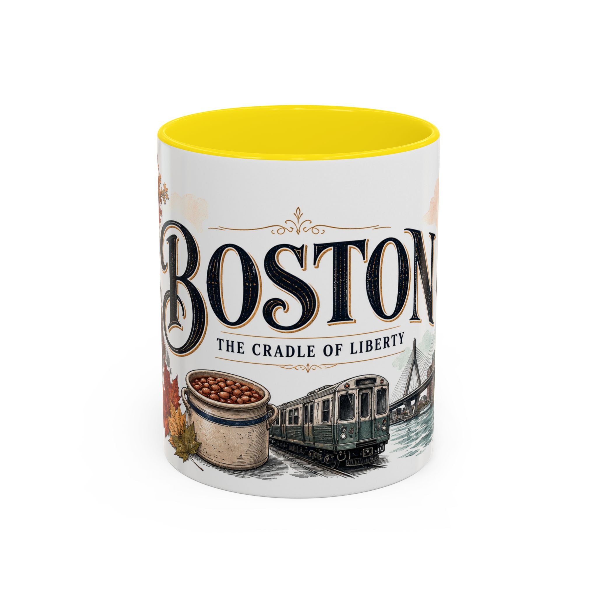 Boston Coffee Mug | United States Travel Souvenir | Vintage Illustrated City Gift | 11 oz 15 oz Accent Mug