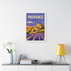 Provence France Framed Poster | Vintage Travel Wall Art | Black Walnut White Frame | 16x24 20x30