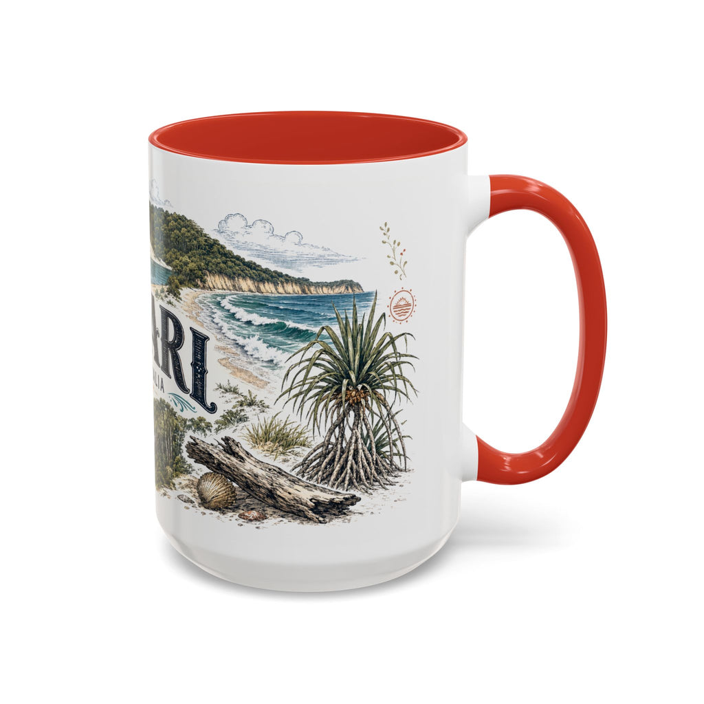 K'gari Mug, Australia Travel Souvenir, Bucket List Gift, Accent Ceramic Coffee Mug 11oz 15oz