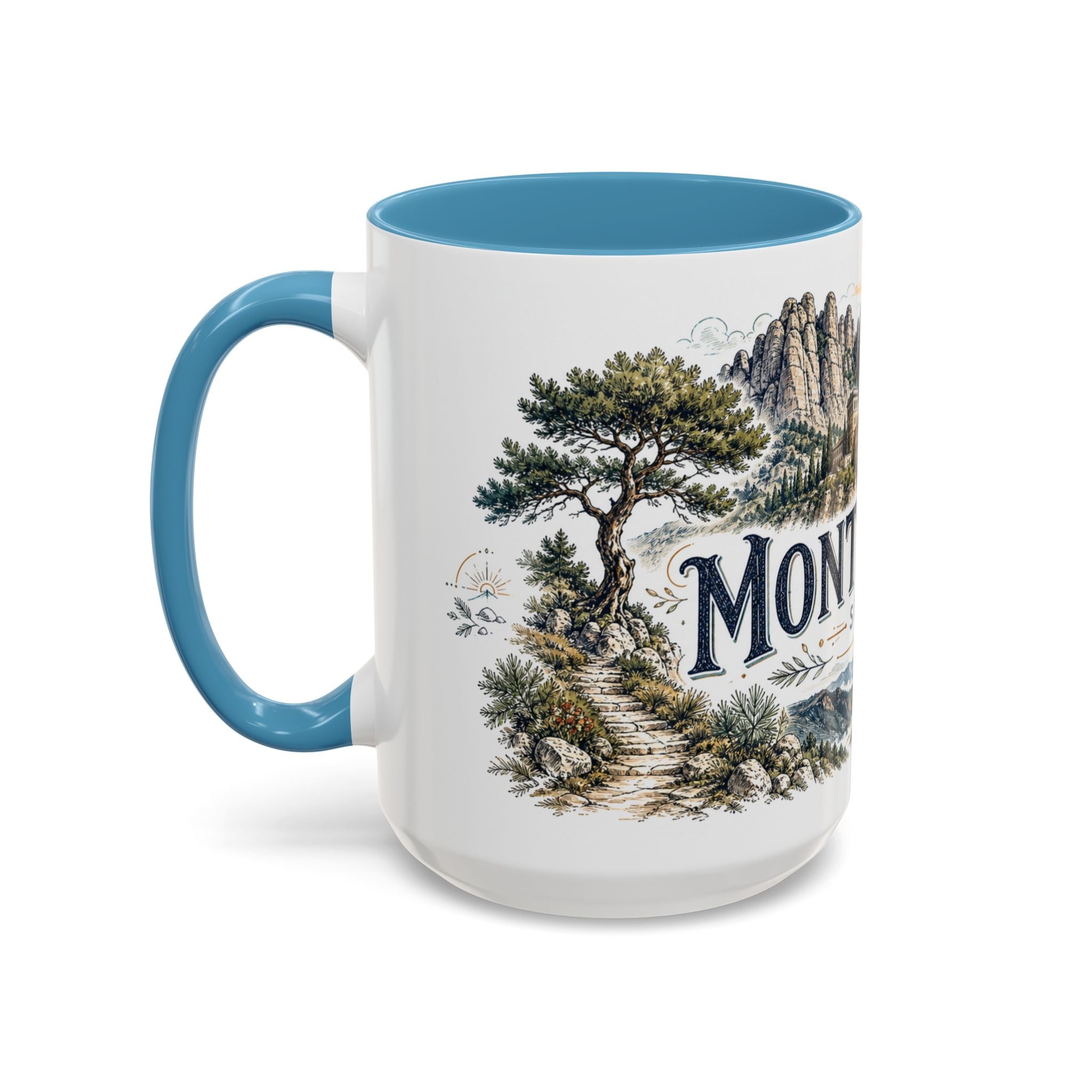 Montserrat Mug, Spain Travel Souvenir, Bucket List Gift, Accent Ceramic Coffee Mug 11oz 15oz