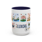 Luxor Coffee Mug | Postage Stamp Collage Mug | Travel Souvenir Accent Cup 11oz 15oz