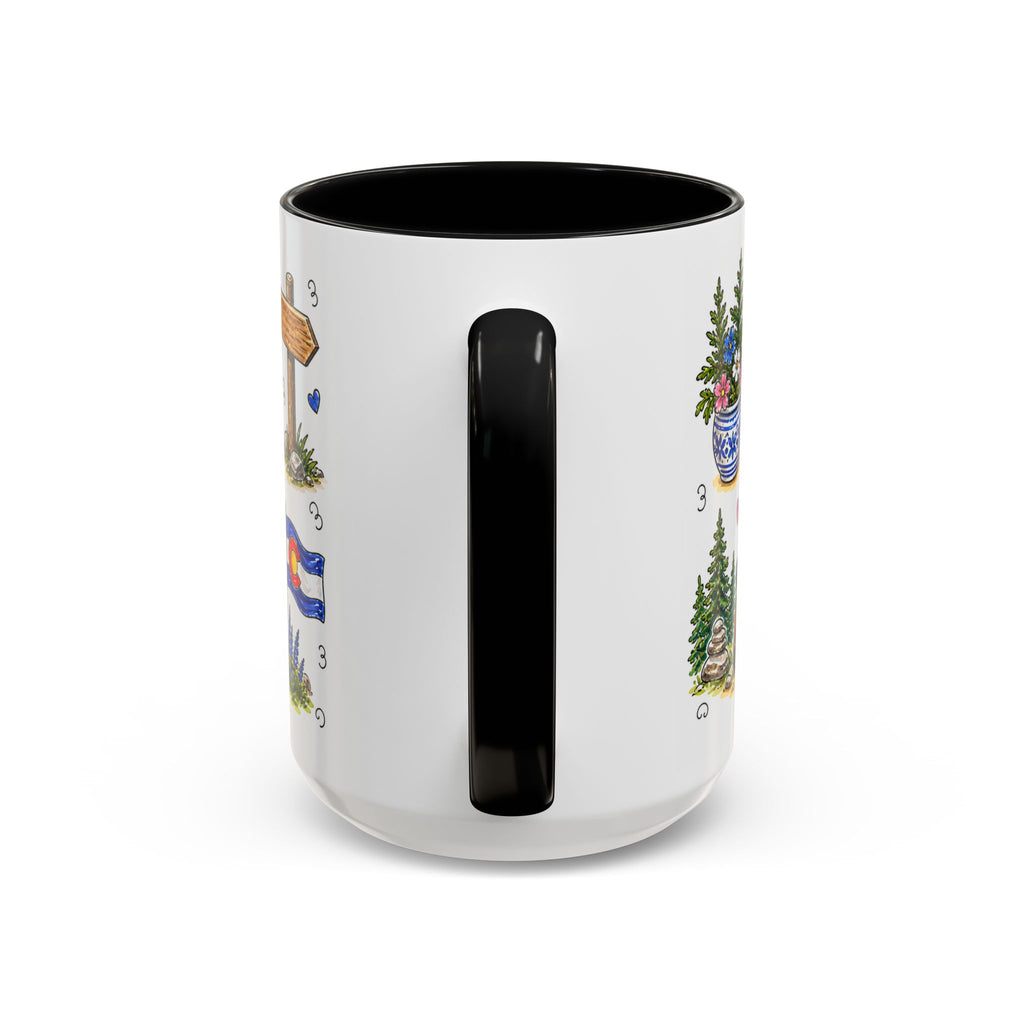 Denver Illustrated Travel Mug | City Souvenir Accent Coffee Mug | 11oz 15oz Ceramic Cup