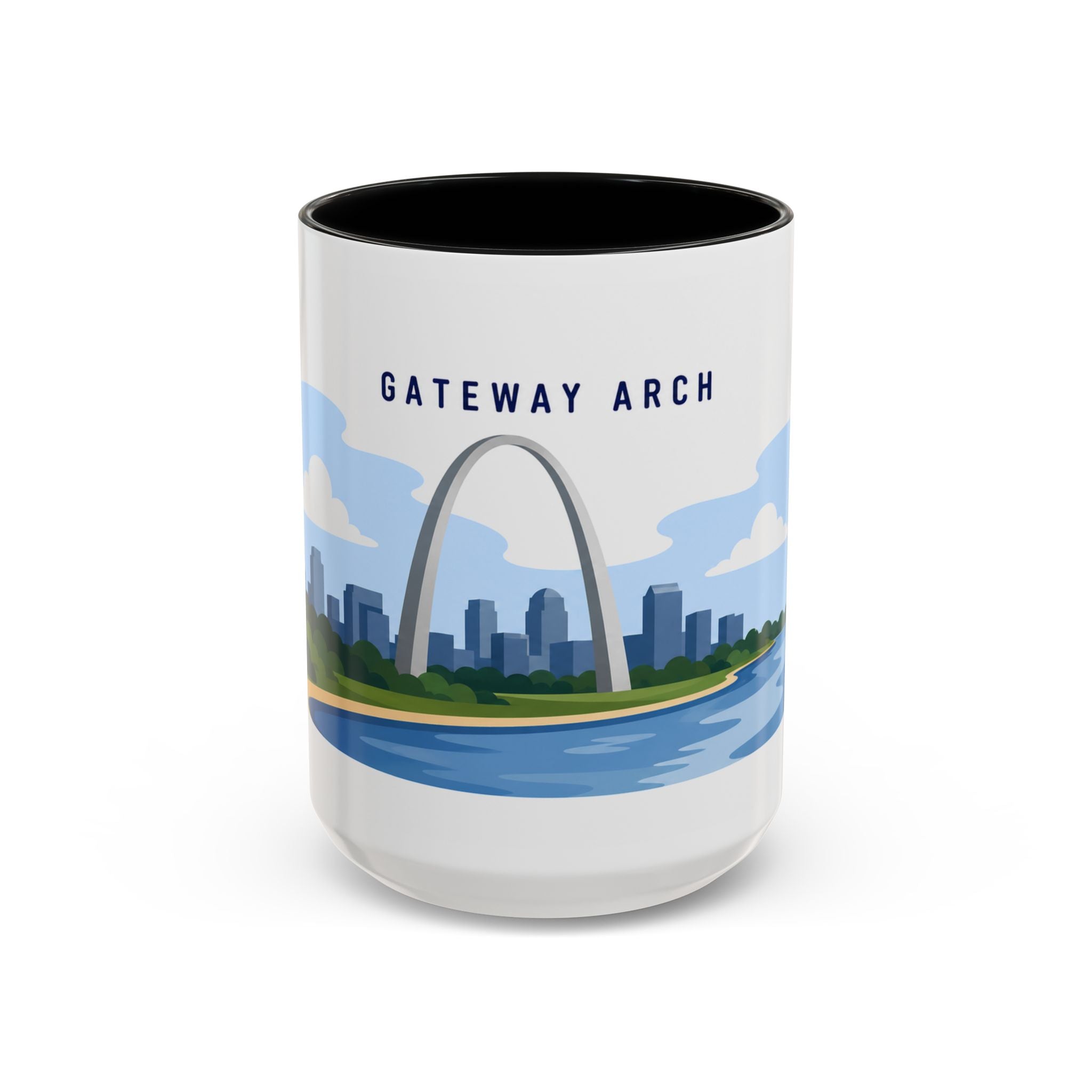 Gateway Arch National Park Coffee Mug | Solid Color Block Park Souvenir | 11oz 15oz Accent Mug