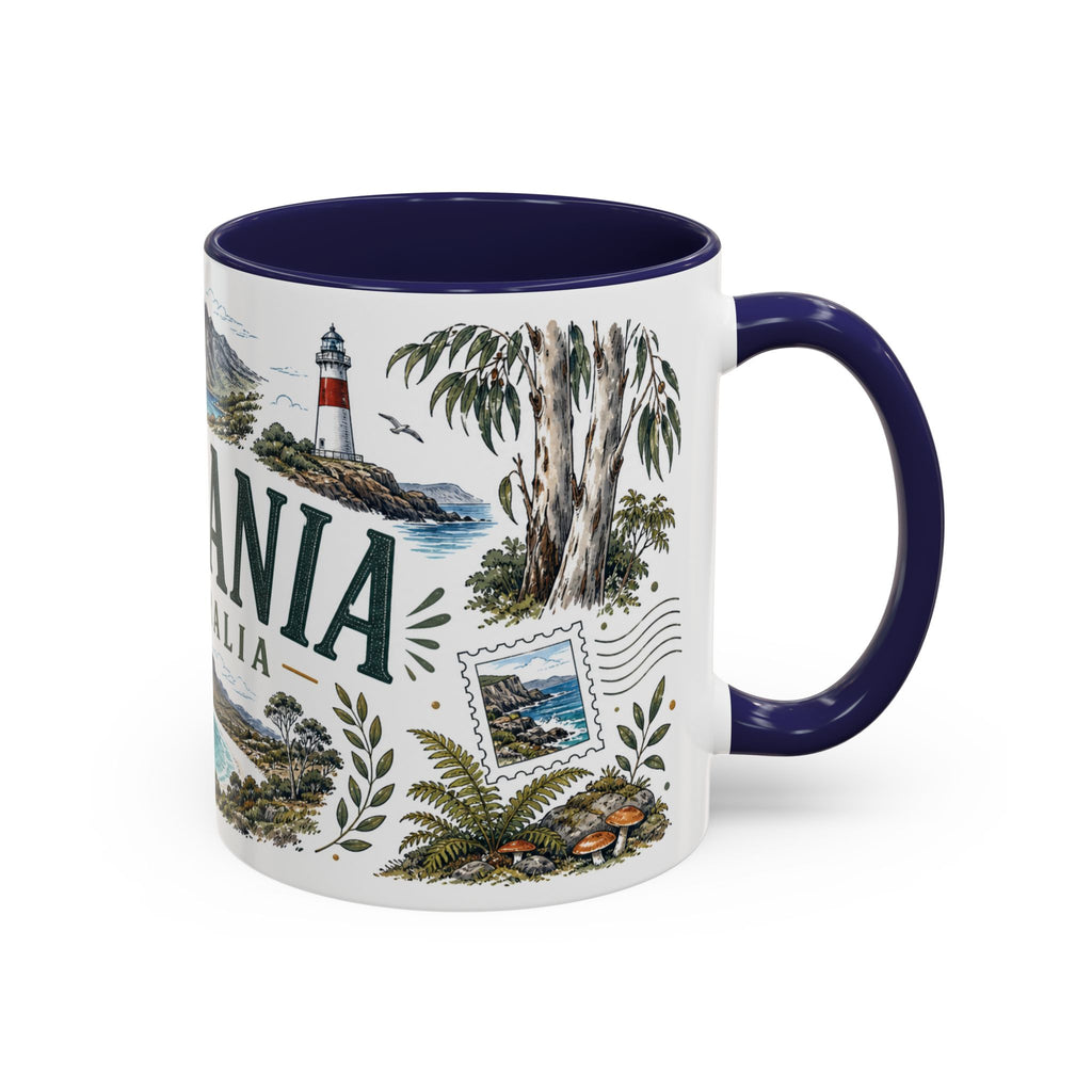 Tasmania Coffee Mug | Travel Destination Souvenir Gift | Accent Color Ceramic 11oz 15oz