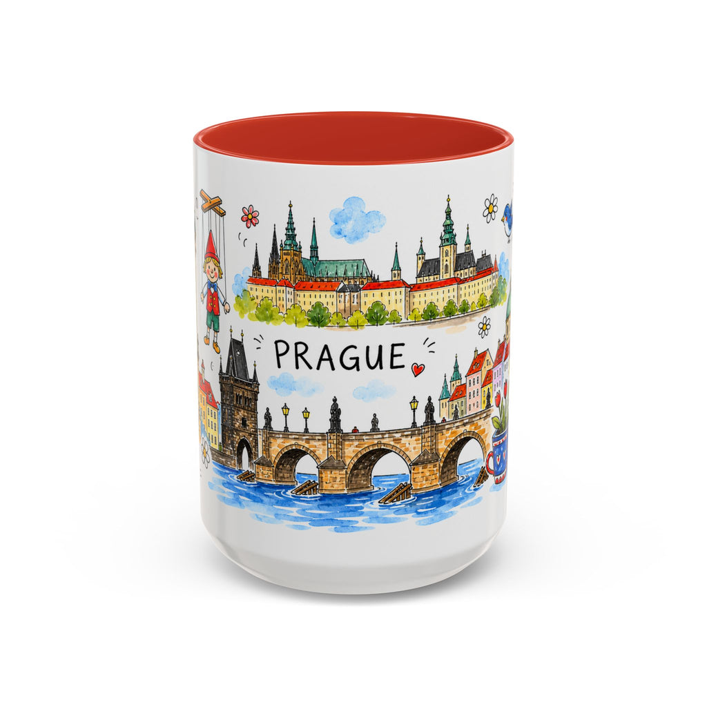 Prague Travel Mug | European City Souvenir Accent Coffee Mug | 11oz 15oz Ceramic Cup