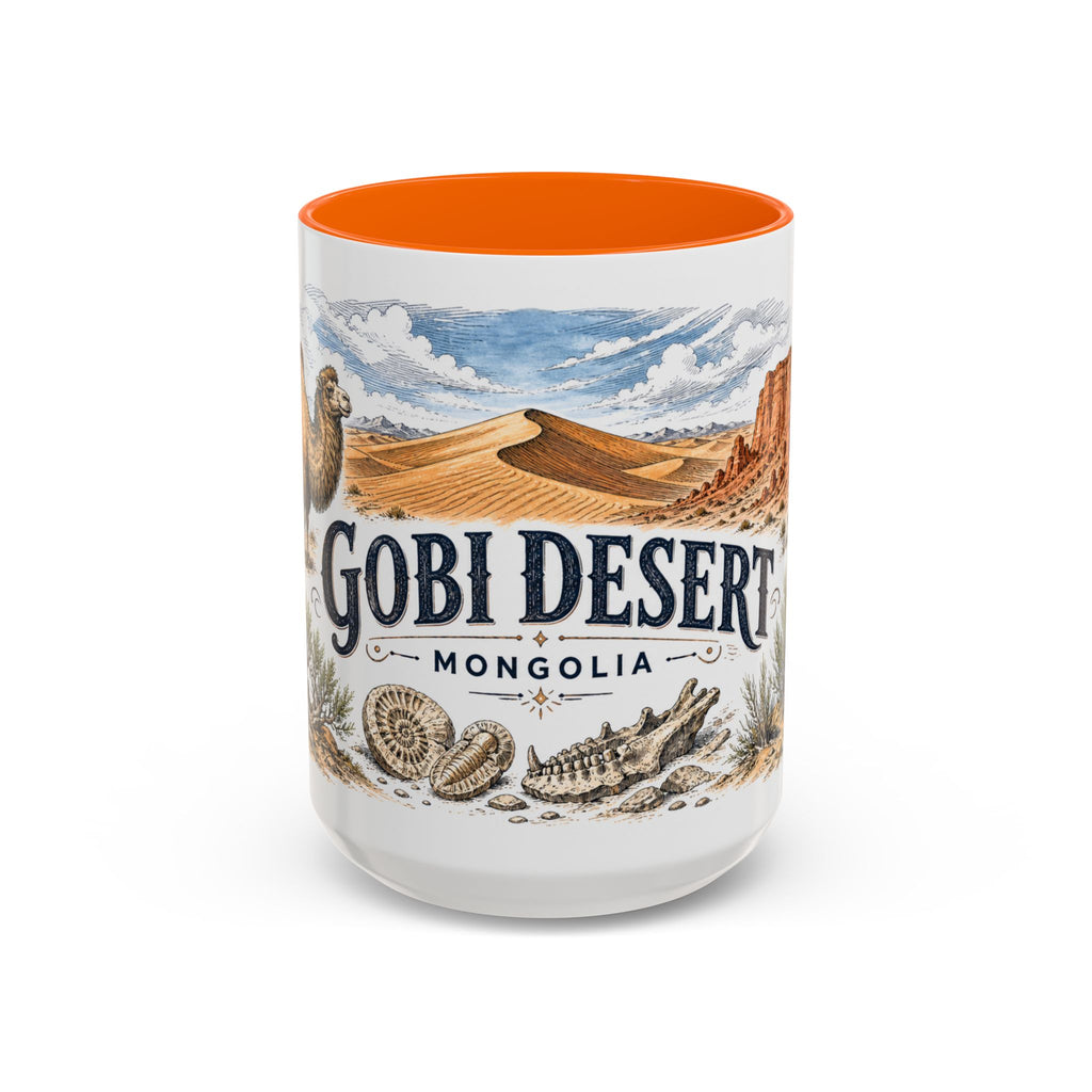 Gobi Desert Mug, Mongolia Travel Souvenir, Bucket List Gift, Accent Ceramic Coffee Mug 11oz 15oz