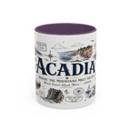 Acadia Coffee Mug | National Park Hiking Coastal Gift | Accent Color Ceramic 11oz 15oz