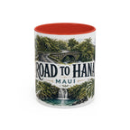 Road to Hana Mug, Maui Travel Souvenir, Bucket List Gift, Accent Ceramic Coffee Mug 11oz 15oz