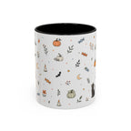 Halloween Party Mug | Ghost Black Cat Candy Watercolor Gift | Accent Cup 11oz 15oz