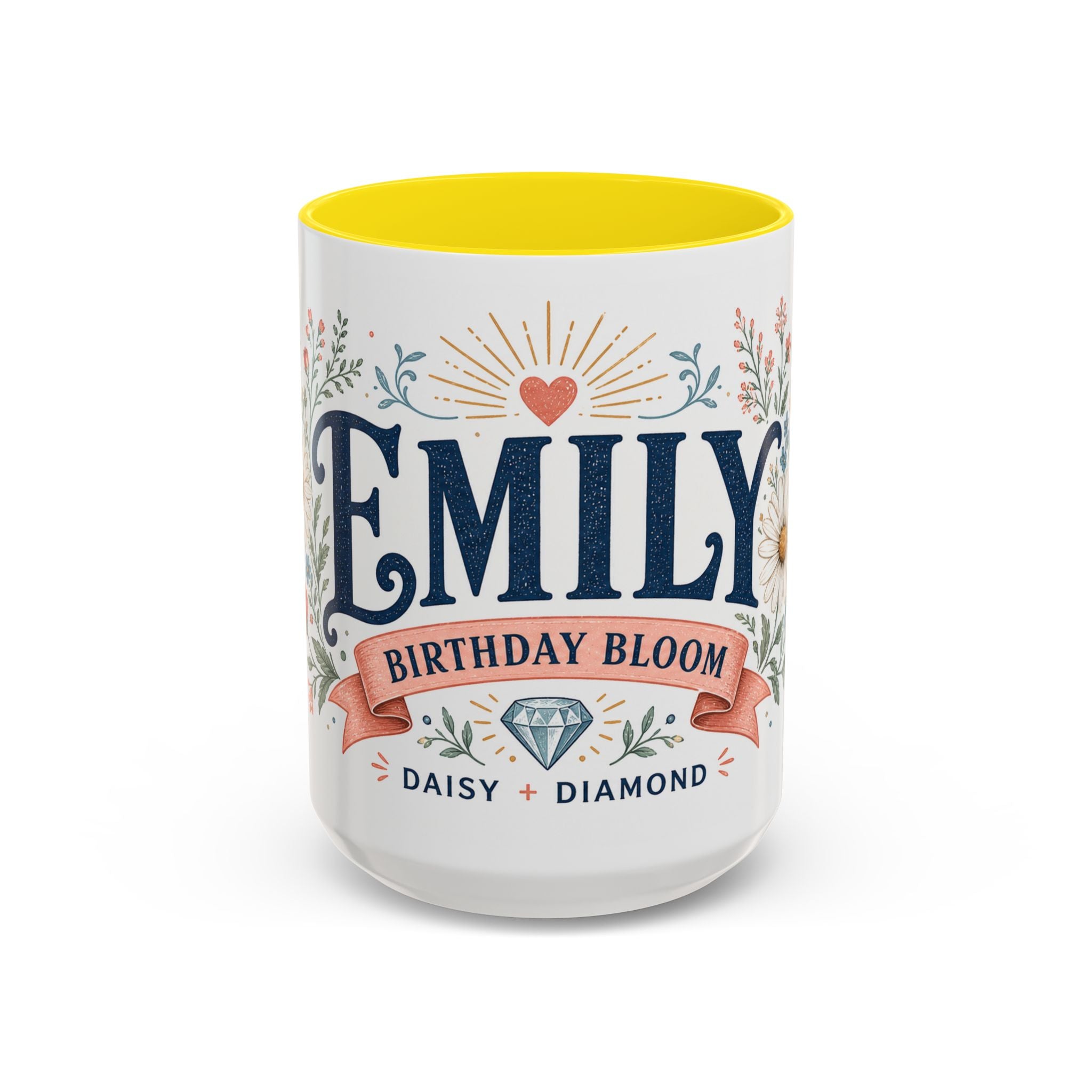 Personalized Name Birth Month Mug | Birth Flower Stone Birthday Gift | 11oz 15oz