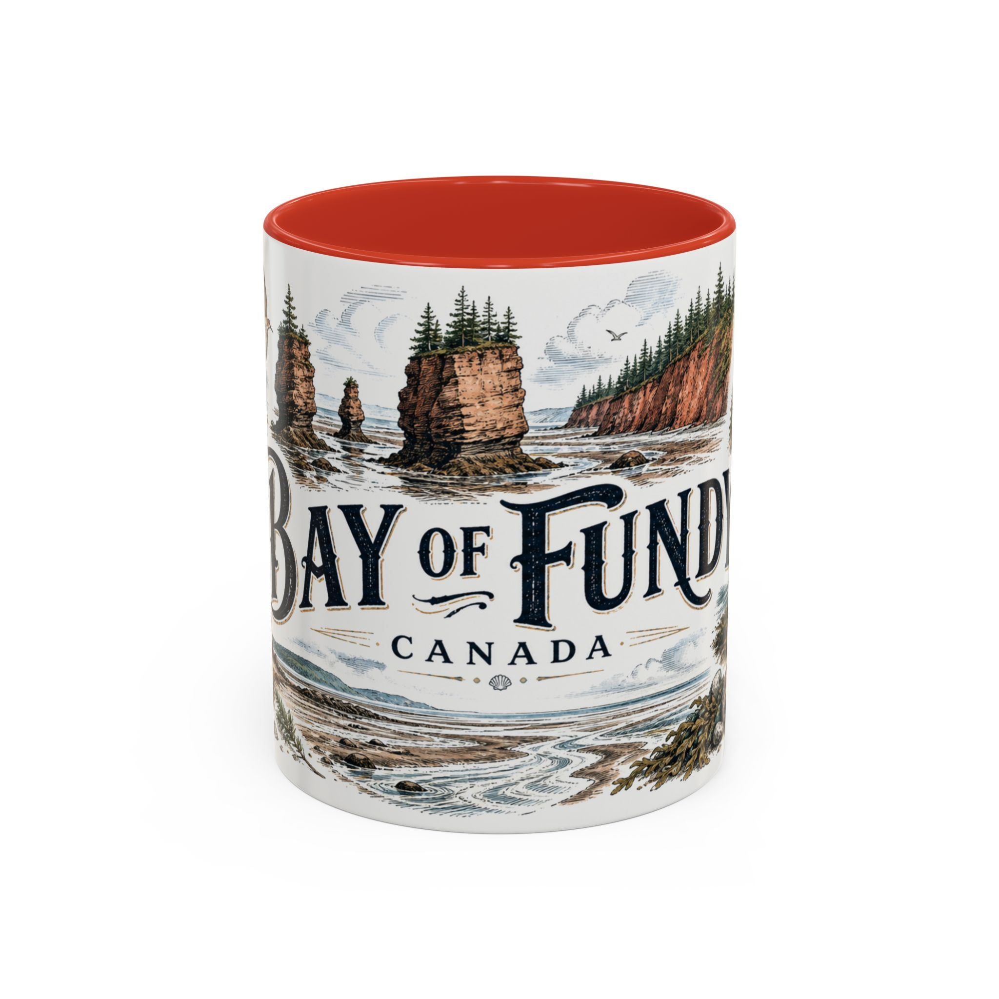 Bay of Fundy Mug, Canada Travel Souvenir, Bucket List Gift, Accent Ceramic Coffee Mug 11oz 15oz