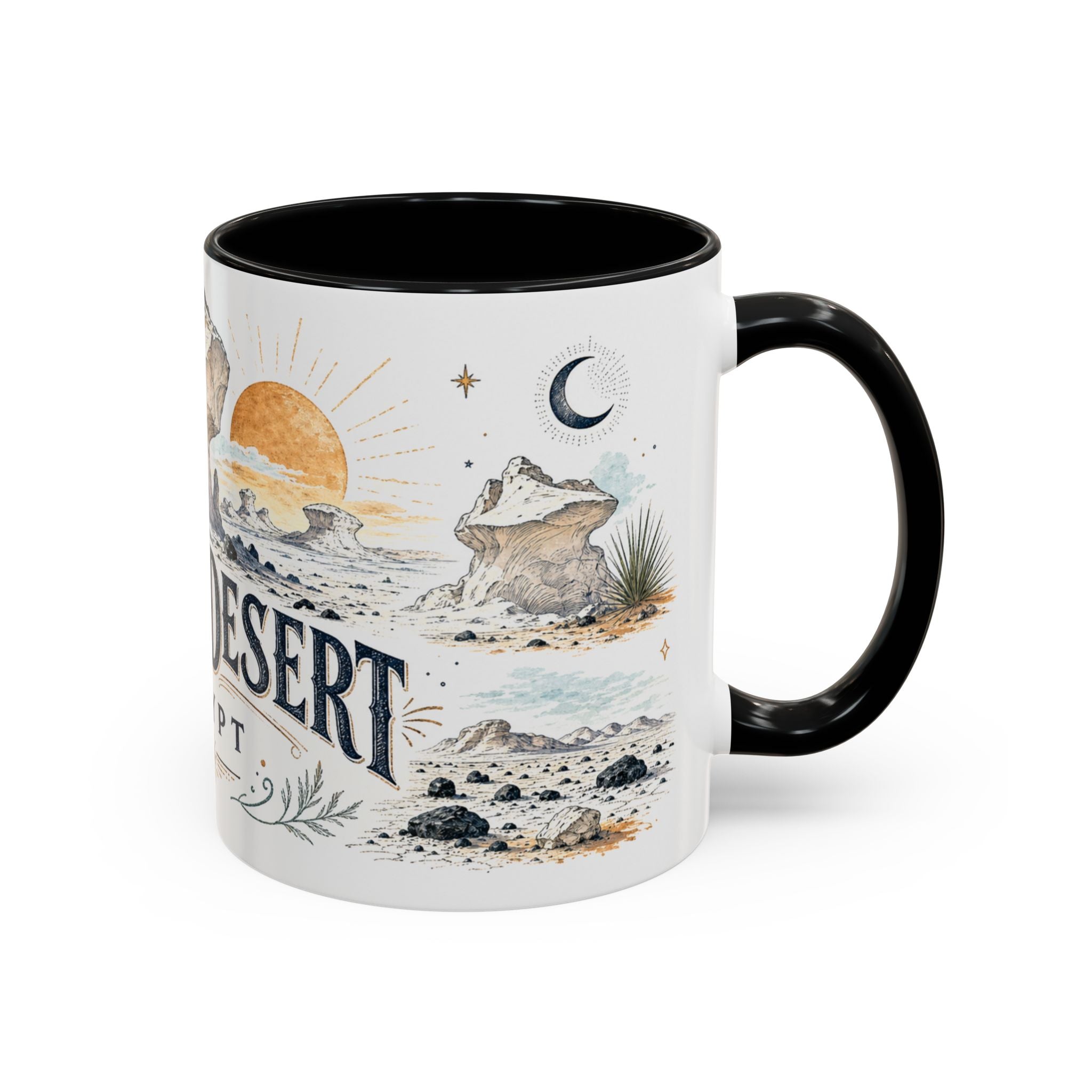 White Desert Mug, Egypt Travel Souvenir, Bucket List Gift, Accent Ceramic Coffee Mug 11oz 15oz