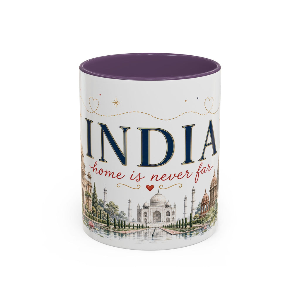 India Home Country Mug | Moving Away Gift | Long Distance Friendship | 11 oz 15 oz Accent Mug
