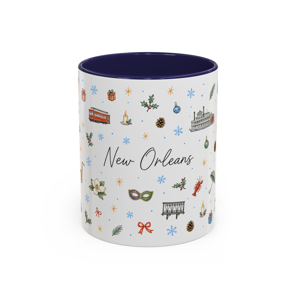 New Orleans Christmas Mug | Watercolor City Souvenir, Travel Gift (11oz/15oz)