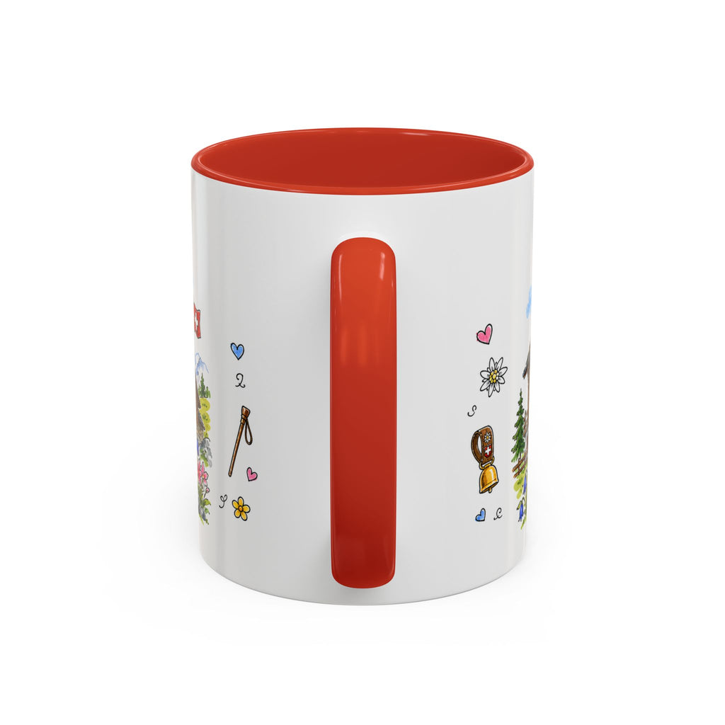 Zermatt Illustrated Travel Mug | Switzerland Souvenir Accent Coffee Mug | 11oz 15oz Ceramic Cup