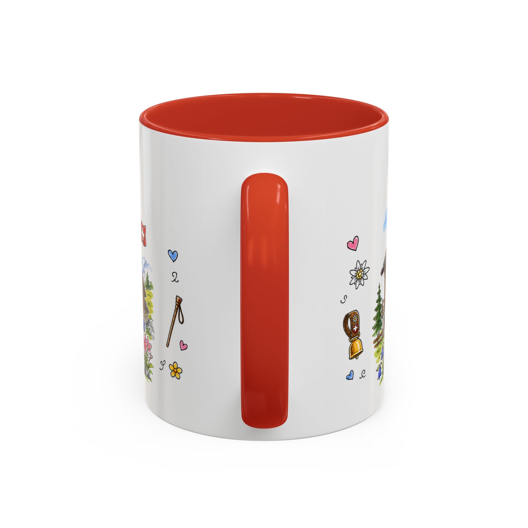 Zermatt Illustrated Travel Mug | Switzerland Souvenir Accent Coffee Mug | 11oz 15oz Ceramic Cup