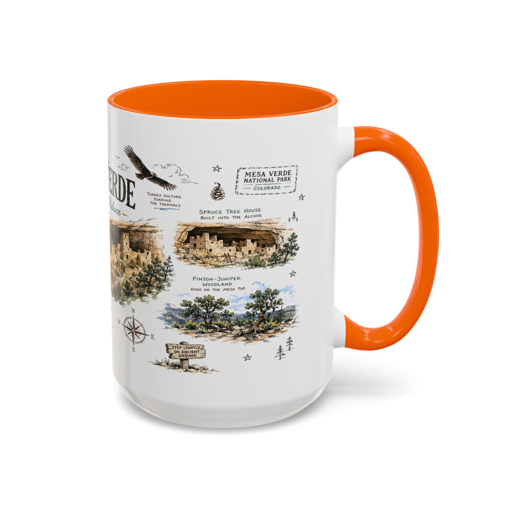 Mesa Verde National Park Coffee Mug | Colorado Ancient Cliff Dwellings Gift | Accent Color Ceramic 11oz 15oz