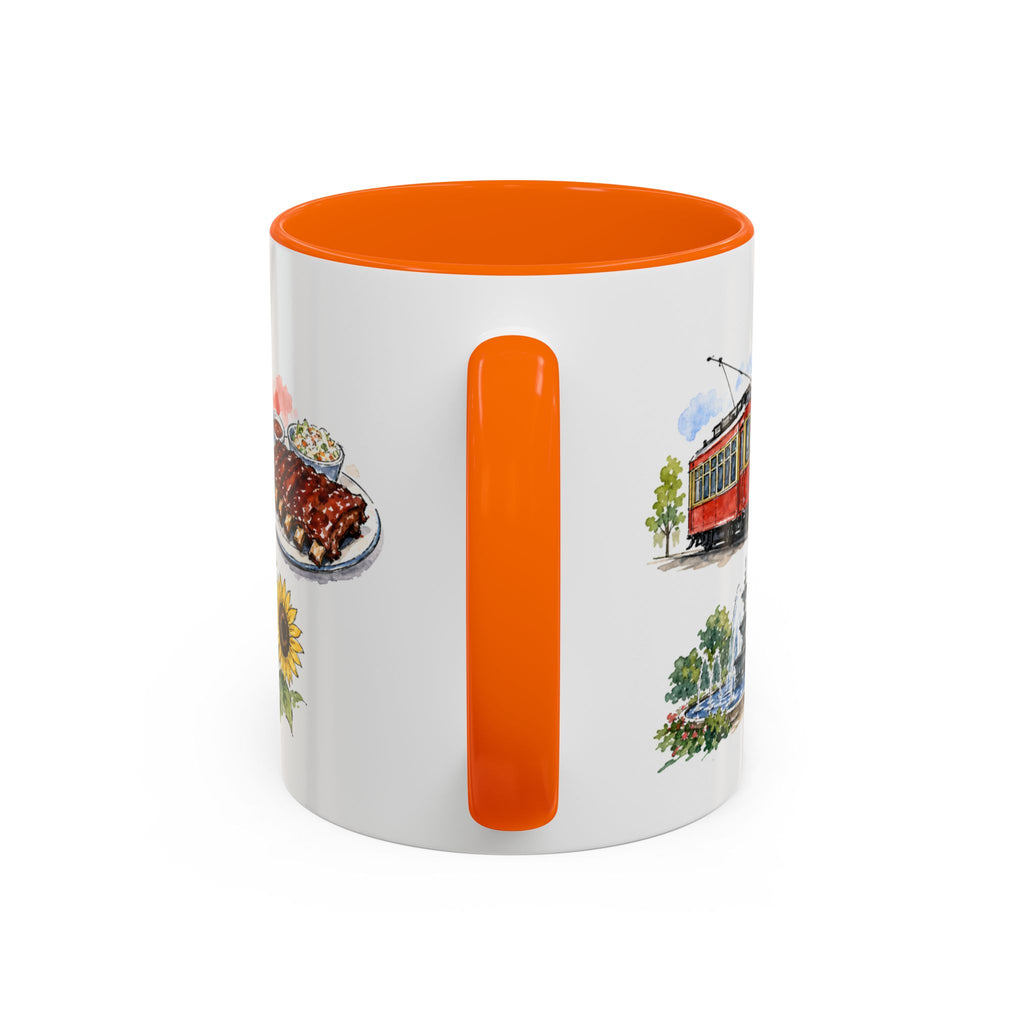 Kansas City Illustrated Travel Mug | City Souvenir Accent Coffee Mug | 11oz 15oz Ceramic Cup