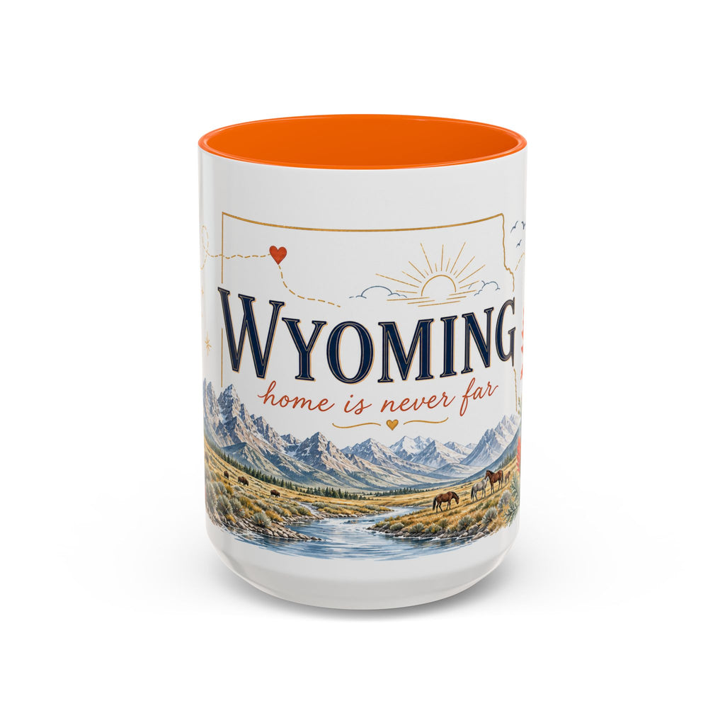 Wyoming Home State Mug | Moving Away Gift | Long Distance Friendship Coffee Cup | 11oz 15oz Accent Mug
