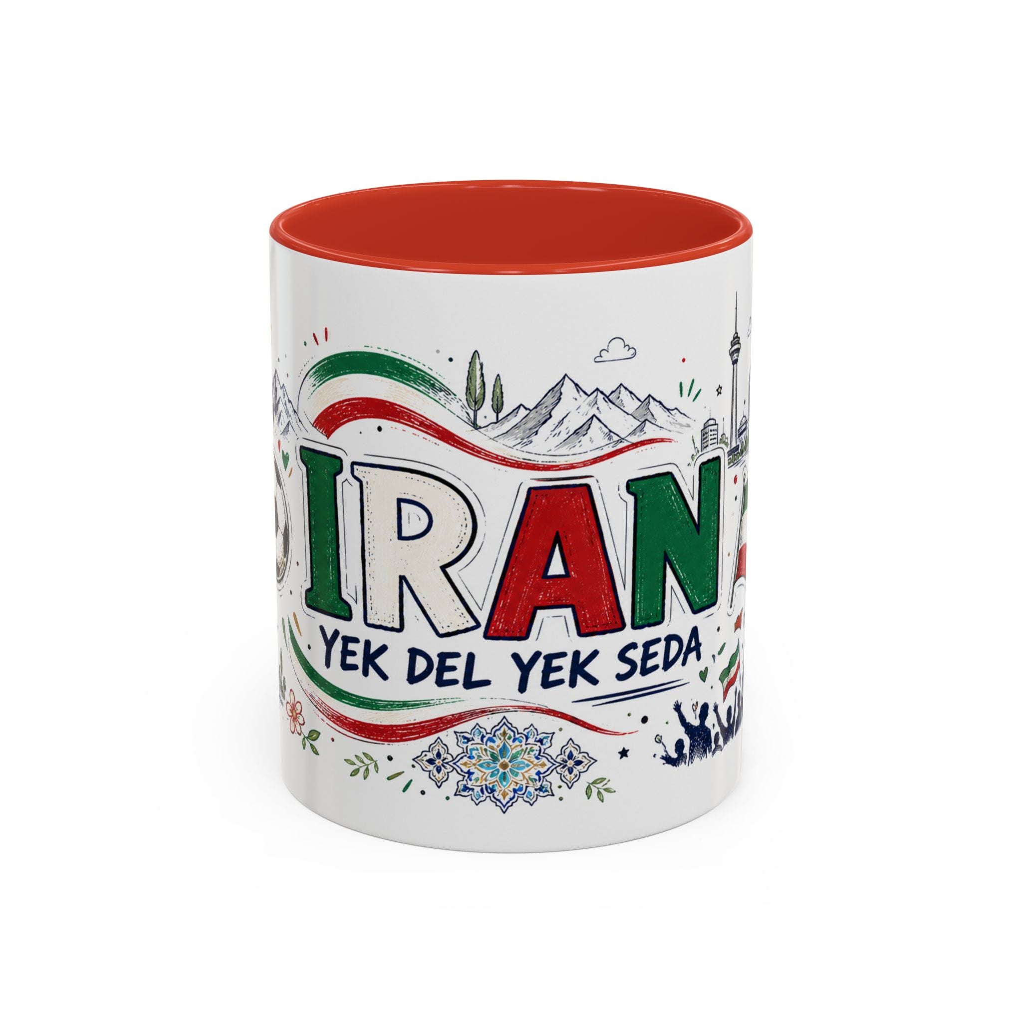 Iran Soccer Coffee Mug | World Cup Fan Gift | Accent Color Ceramic 11oz 15oz Match Day Cup
