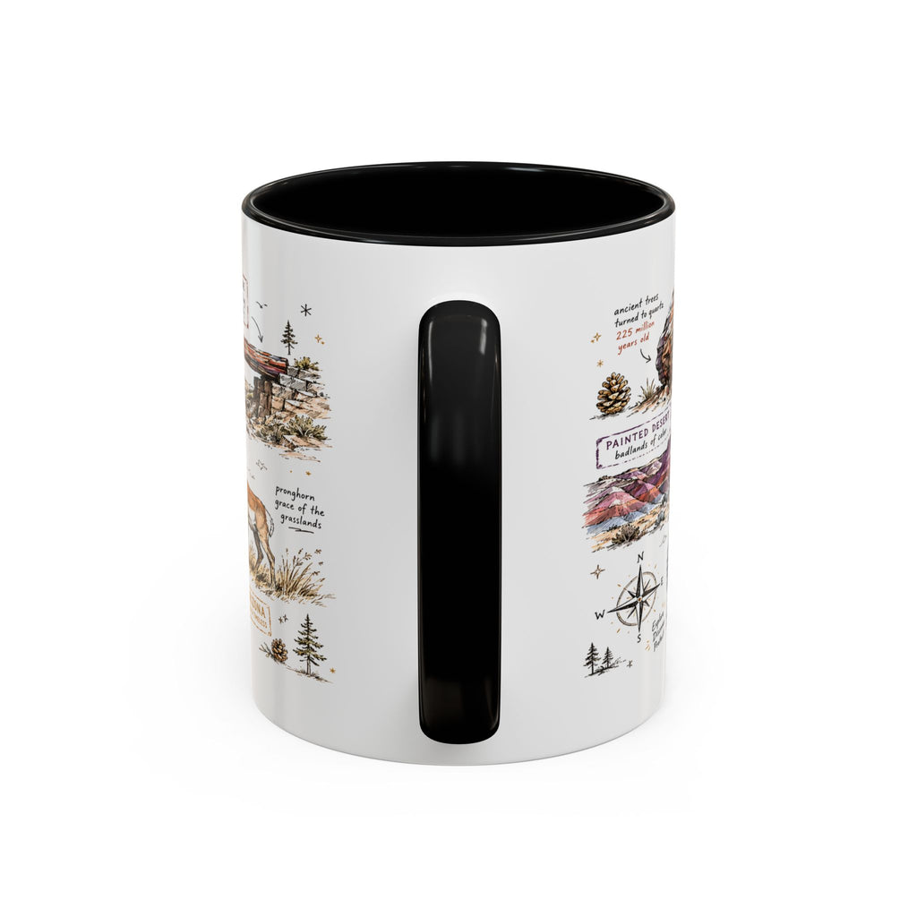 Petrified Forest National Park Coffee Mug | Arizona Painted Desert Fossil Gift | Accent Color Ceramic 11oz 15oz