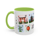 Kyoto Coffee Mug | Postage Stamp Collage Mug | Travel Souvenir Accent Cup 11oz 15oz