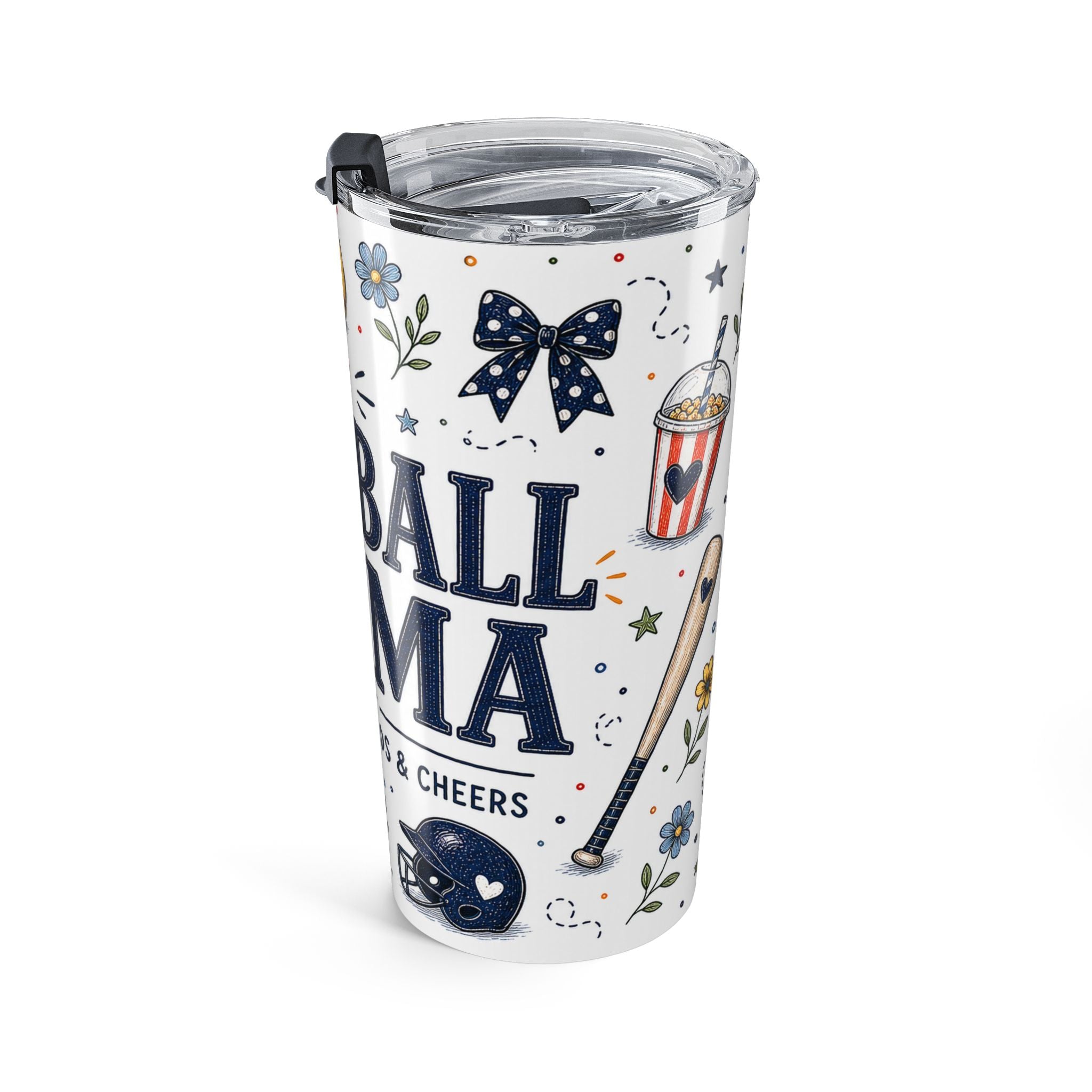 Softball Mama 20oz Tumbler | Softball Mom Gift | Insulated Stainless Steel Travel Cup