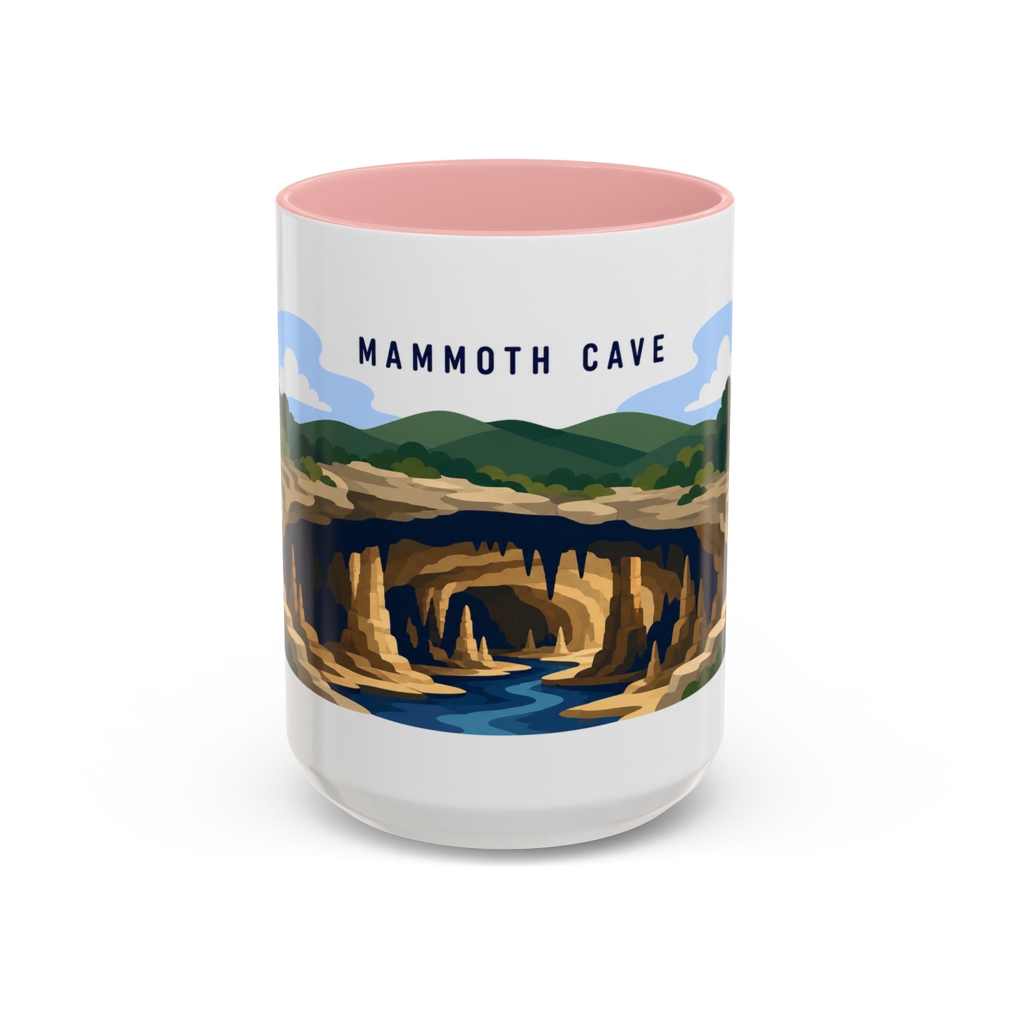 Mammoth Cave National Park Coffee Mug | Solid Color Block Park Souvenir | 11oz 15oz Accent Mug