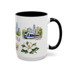 Charlotte Illustrated Travel Mug | City Souvenir Accent Coffee Mug | 11oz 15oz Ceramic Cup